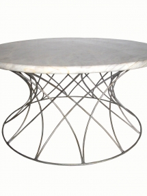 AB-058_ Webbed Coffee Table with century allasbaster top